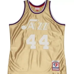 Jerseys Mitchell & Ness -75Th Anniversary Gold Swingman Pete Maravich Utah Jazz 1974-75 Jersey