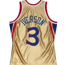 Jerseys Mitchell & Ness -75Th Anniversary Gold Swingman Allen Iverson Philadelphia 76Ers 1996-97 Jersey