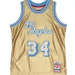 Jerseys Mitchell & Ness -75Th Anniversary Gold Swingman Shaquille O'Neal Los Angeles Lakers 1996-97 Jersey