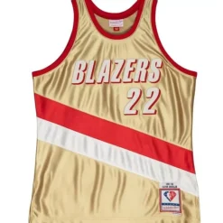 Jerseys Mitchell & Ness -75Th Anniversary Gold Swingman Clyde Drexler Portland Trail Blazers 1991-92 Jersey