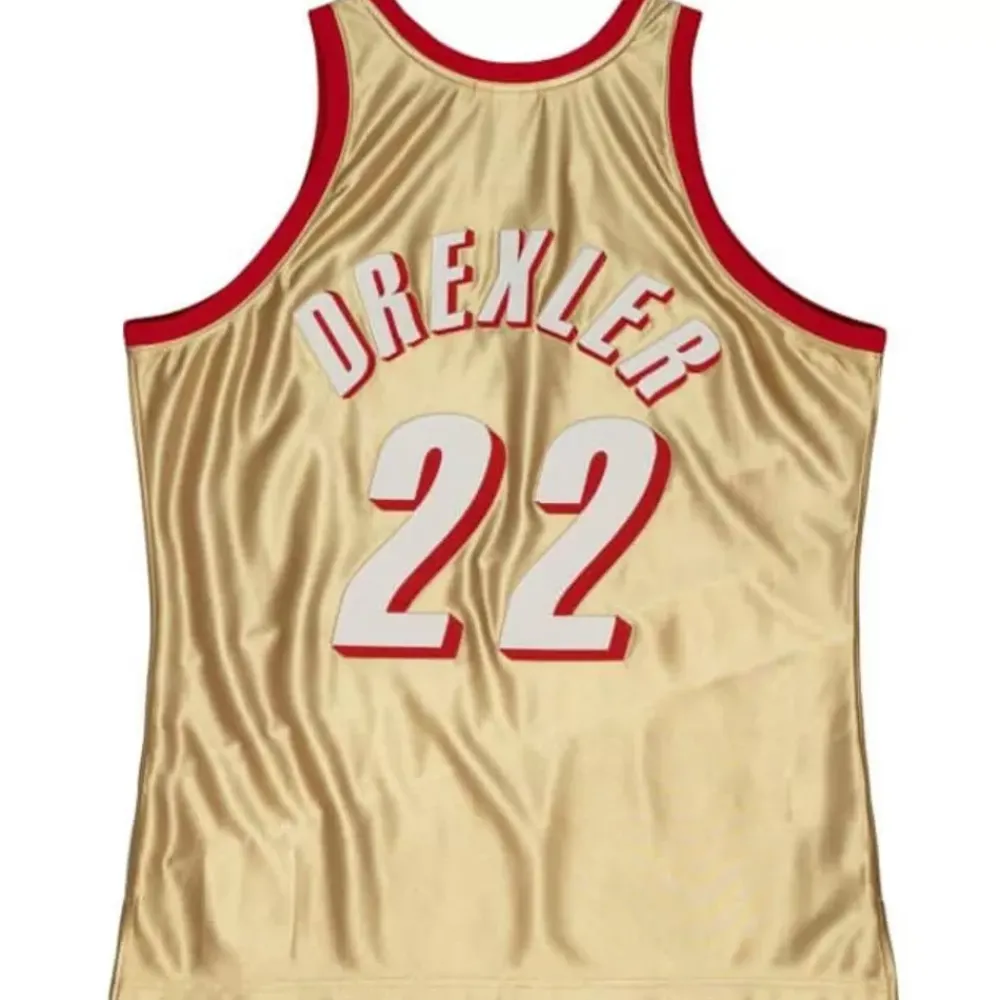 Jerseys Mitchell & Ness -75Th Anniversary Gold Swingman Clyde Drexler Portland Trail Blazers 1991-92 Jersey