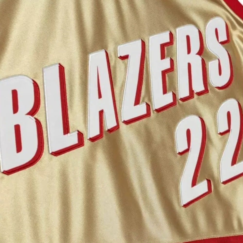 Jerseys Mitchell & Ness -75Th Anniversary Gold Swingman Clyde Drexler Portland Trail Blazers 1991-92 Jersey