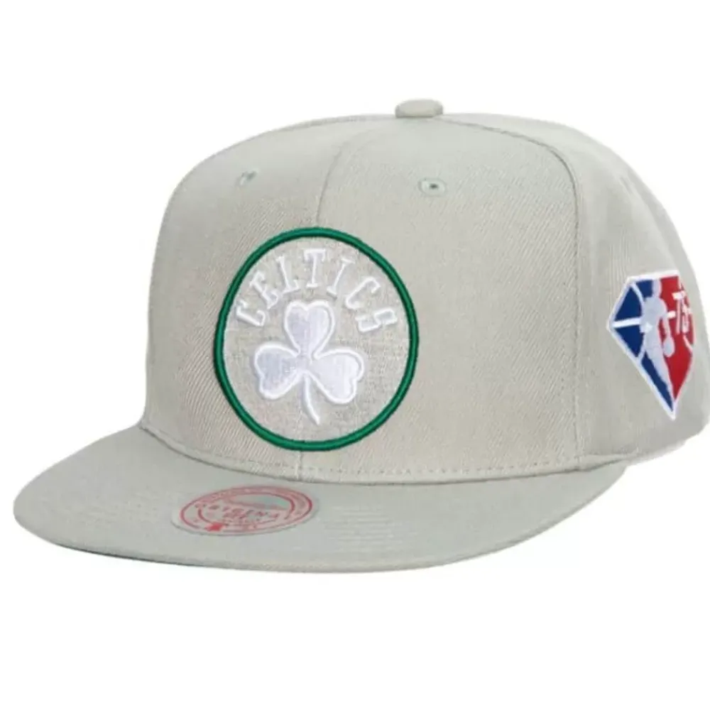 Headwear Mitchell & Ness -75Th Silver Snapback Boston Celtics
