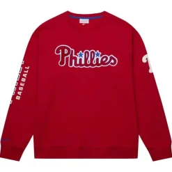 Apparel Mitchell & Ness Hoodies & Sweatshirts-There And Back Fleece Crew Current Logo Philadelphia Phillies