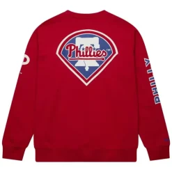 Apparel Mitchell & Ness Hoodies & Sweatshirts-There And Back Fleece Crew Current Logo Philadelphia Phillies
