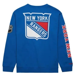 Apparel Mitchell & Ness Hoodies & Sweatshirts-There And Back Fleece Crew Current Logo New York Rangers