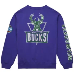 Apparel Mitchell & Ness Hoodies & Sweatshirts-There And Back Fleece Crew Milwaukee Bucks