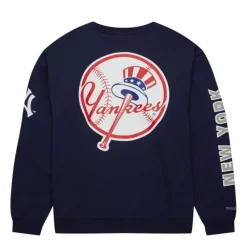 Apparel Mitchell & Ness Hoodies & Sweatshirts-There And Back Fleece Crew Current Logo New York Yankees