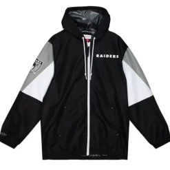 Apparel Mitchell & Ness Jackets & Outerwear-Throw It Back Full Zip Windbreaker Oakland Raiders