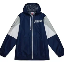 Apparel Mitchell & Ness Jackets & Outerwear-Throw It Back Full Zip Windbreaker Georgetown University