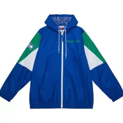 Apparel Mitchell & Ness Jackets & Outerwear-Throw It Back Full Zip Windbreaker Seattle Seahawks