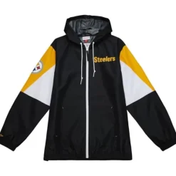 Apparel Mitchell & Ness Jackets & Outerwear-Throw It Back Full Zip Windbreaker Pittsburgh Steelers