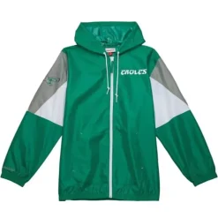 Apparel Mitchell & Ness Jackets & Outerwear-Throw It Back Full Zip Windbreaker Philadelphia Eagles