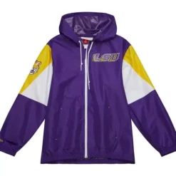 Apparel Mitchell & Ness Jackets & Outerwear-Throw It Back Full Zip Windbreaker Louisiana State University
