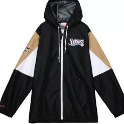 Apparel Mitchell & Ness Jackets & Outerwear-Throw It Back Full Zip Windbreaker Philadelphia 76Ers