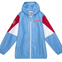Apparel Mitchell & Ness Jackets & Outerwear-Throw It Back Full Zip Windbreaker Philadelphia Phillies
