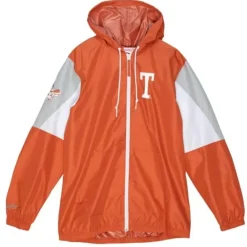 Apparel Mitchell & Ness Jackets & Outerwear-Throw It Back Full Zip Windbreaker University Of Texas At Austin