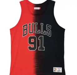 Apparel Mitchell & Ness T-Shirts & Tops-Tie Dye Cotton N&N Tank Chicago Bulls Dennis Rodman