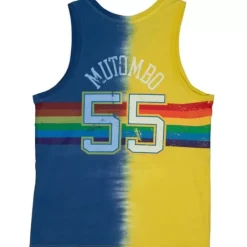 Apparel Mitchell & Ness T-Shirts & Tops-Tie Dye Cotton N&N Tank Denver Nuggets Dikembe Mutombo