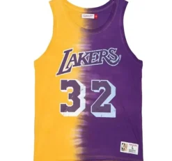 Apparel Mitchell & Ness T-Shirts & Tops-Tie Dye Cotton N&N Tank Los Angeles Lakers 1984-85 Magic Johnson