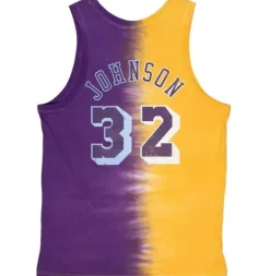 Apparel Mitchell & Ness T-Shirts & Tops-Tie Dye Cotton N&N Tank Los Angeles Lakers 1984-85 Magic Johnson