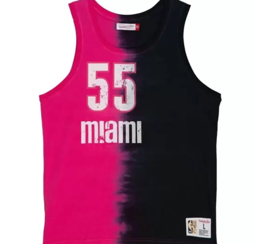 Apparel Mitchell & Ness T-Shirts & Tops-Tie Dye Cotton N&N Tank Miami Heat Jason Williams