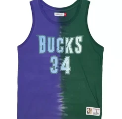 Apparel Mitchell & Ness T-Shirts & Tops-Tie Dye Cotton N&N Tank Milwaukee Bucks Ray Allen