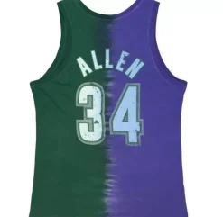 Apparel Mitchell & Ness T-Shirts & Tops-Tie Dye Cotton N&N Tank Milwaukee Bucks Ray Allen