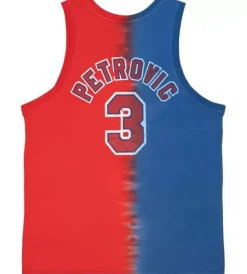Apparel Mitchell & Ness T-Shirts & Tops-Tie Dye Cotton N&N Tank New Jersey Nets Drazen Petrovic