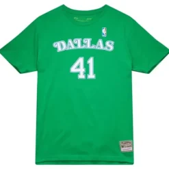 Apparel Mitchell & Ness T-Shirts & Tops-Traditional Name & Number Tee Dallas Mavericks 2007-08 Dirk Nowitzki