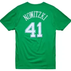 Apparel Mitchell & Ness T-Shirts & Tops-Traditional Name & Number Tee Dallas Mavericks 2007-08 Dirk Nowitzki