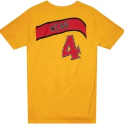 Apparel Mitchell & Ness T-Shirts & Tops-Traditional Name & Number Tee Atlanta Hawks 1986-87 Spud Webb