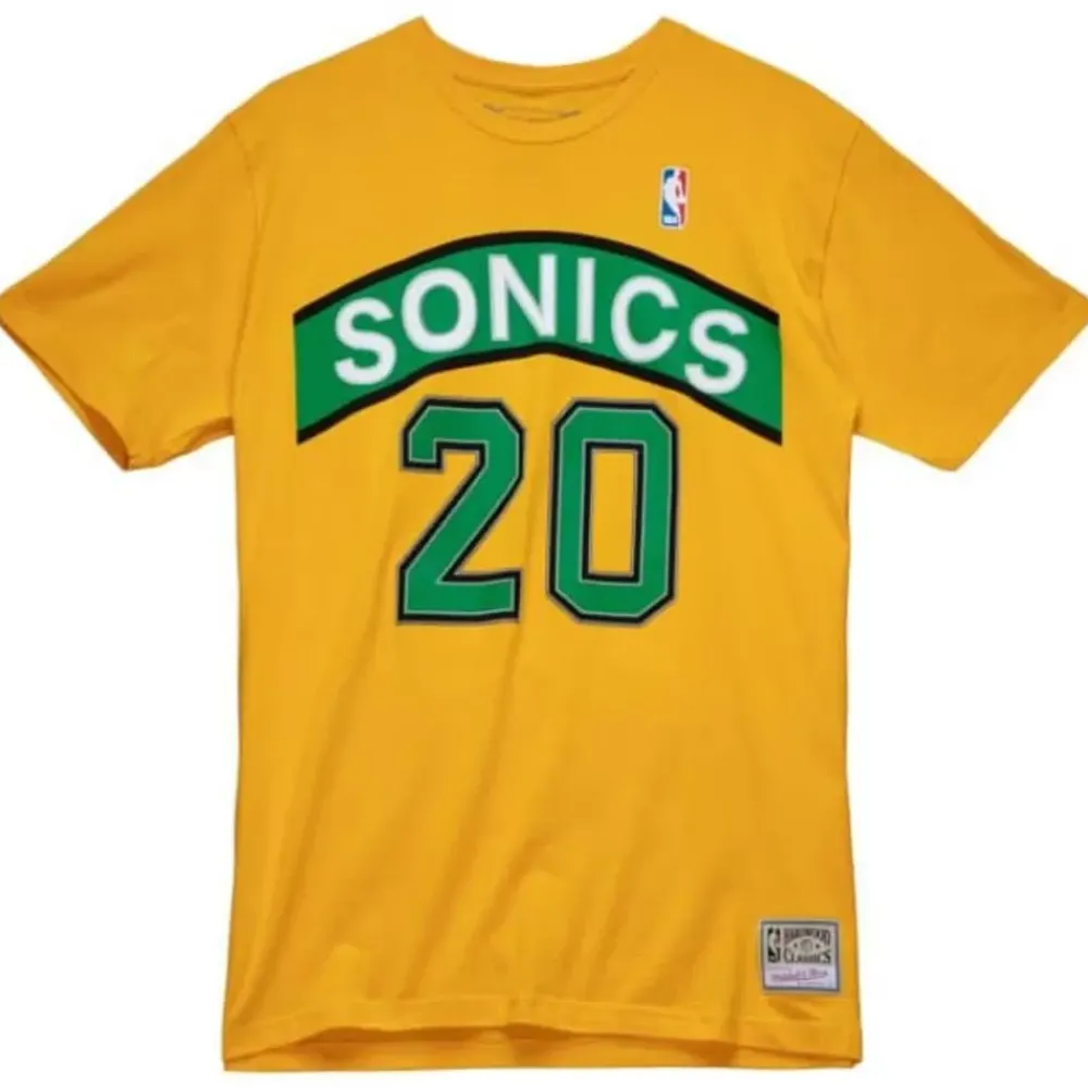 Apparel Mitchell & Ness T-Shirts & Tops-Traditional Name & Number Tee Seattle Supersonics 1995-96 Gary Payton