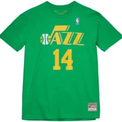 Apparel Mitchell & Ness T-Shirts & Tops-Traditional Name & Number Tee Utah Jazz 2000-01 Jeff Hornacek