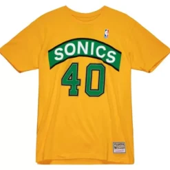 Apparel Mitchell & Ness T-Shirts & Tops-Traditional Name & Number Tee Seattle Supersonics 1995-96 Shawn Kemp