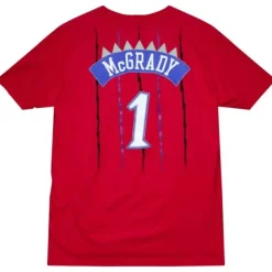 Apparel Mitchell & Ness T-Shirts & Tops-Traditional Name & Number Tee Toronto Raptors 1998-99 Tracy Mcgrady