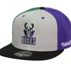 Headwear Mitchell & Ness -Tri Cycle Fitted Hat Milwaukee Bucks