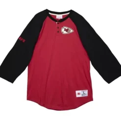 Apparel Mitchell & Ness T-Shirts & Tops-Ultimate Play Henley Kansas City Chiefs
