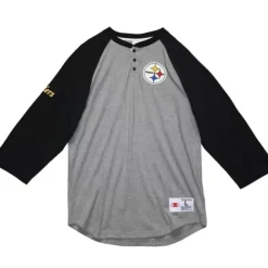 Apparel Mitchell & Ness T-Shirts & Tops-Ultimate Play Henley Pittsburgh Steelers