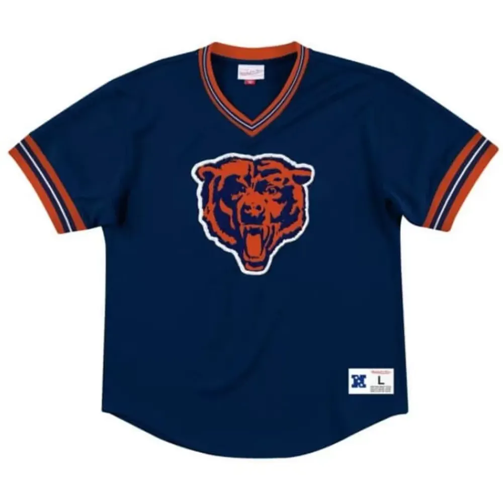 Apparel Mitchell & Ness T-Shirts & Tops-Unbeaten Mesh V-Neck Chicago Bears