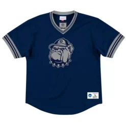 Apparel Mitchell & Ness T-Shirts & Tops-Unbeaten Mesh V-Neck Georgetown University