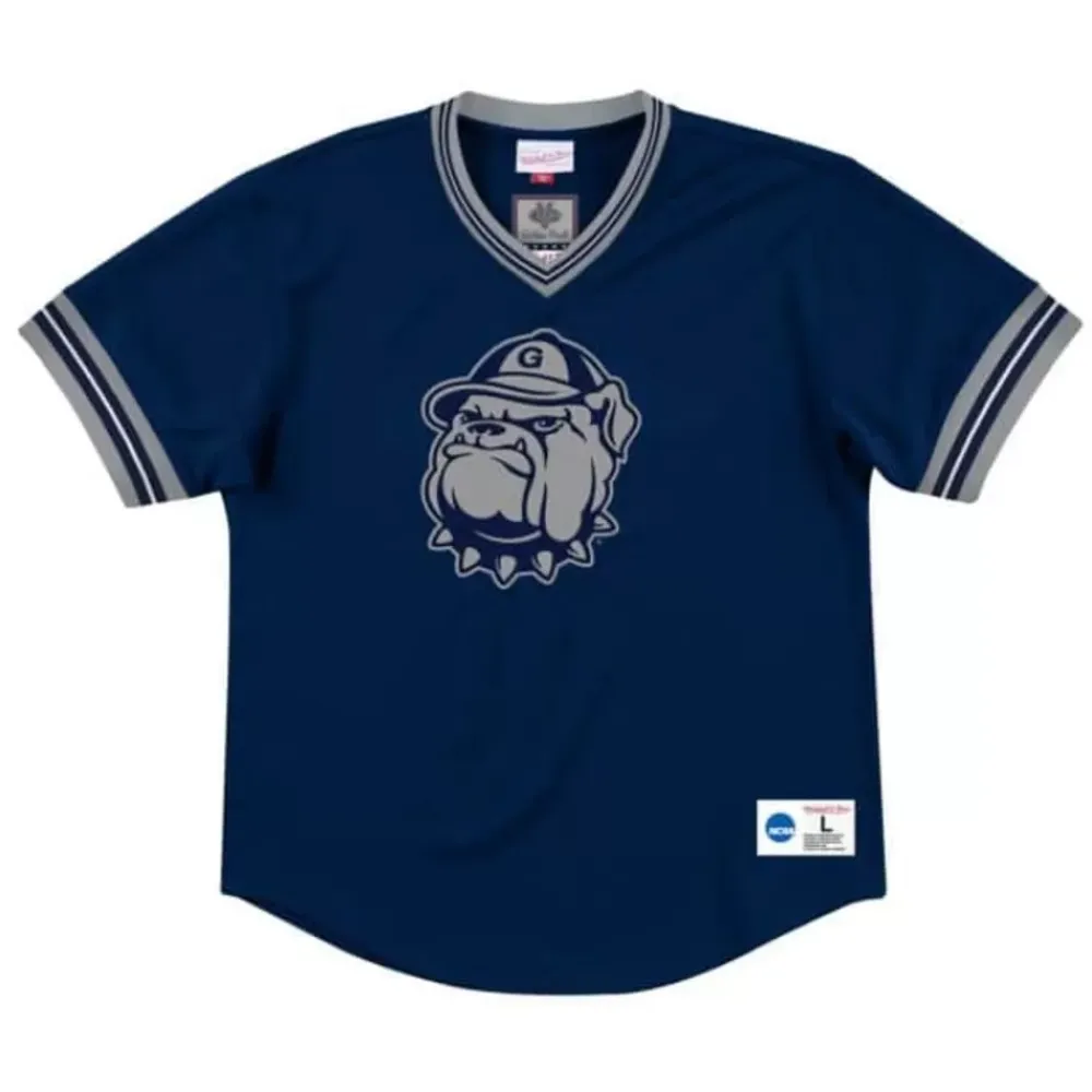 Apparel Mitchell & Ness T-Shirts & Tops-Unbeaten Mesh V-Neck Georgetown University