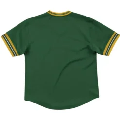 Apparel Mitchell & Ness T-Shirts & Tops-Unbeaten Mesh V-Neck Green Bay Packers