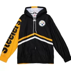 Apparel Mitchell & Ness Jackets & Outerwear-Undeniable Full Zip Windbreaker Pittsburgh Steelers