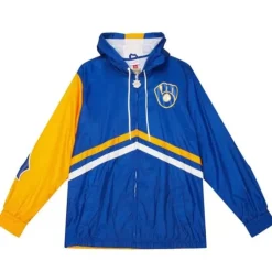 Apparel Mitchell & Ness Jackets & Outerwear-Undeniable Full Zip Windbreaker Milwaukee Brewers