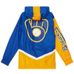 Apparel Mitchell & Ness Jackets & Outerwear-Undeniable Full Zip Windbreaker Milwaukee Brewers