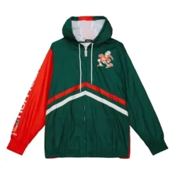 Apparel Mitchell & Ness Jackets & Outerwear-Undeniable Full Zip Windbreaker University Of Miami