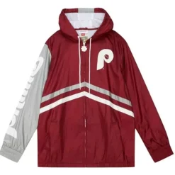 Apparel Mitchell & Ness Jackets & Outerwear-Undeniable Full Zip Windbreaker Philadelphia Phillies