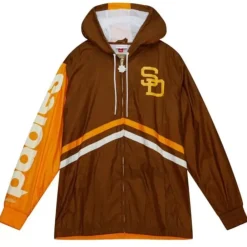 Apparel Mitchell & Ness Jackets & Outerwear-Undeniable Full Zip Windbreaker San Diego Padres