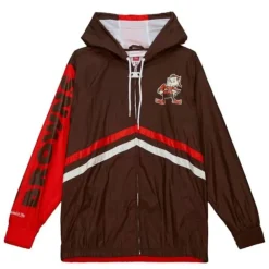 Apparel Mitchell & Ness Jackets & Outerwear-Undeniable Full Zip Windbreaker Cleveland Browns